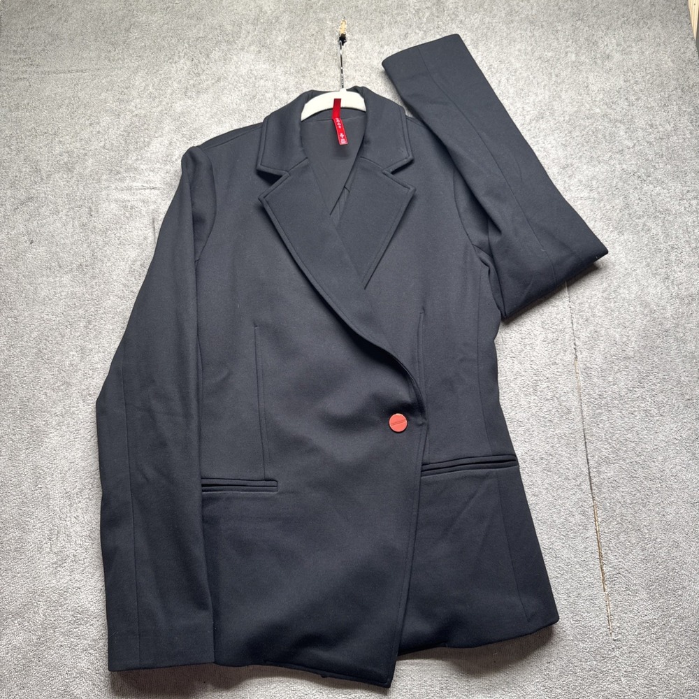 Spanx Women's‎ Black Tailored Blazer Asymmetrical Jacket Size Small Office Wear - Picture 2 of 11
